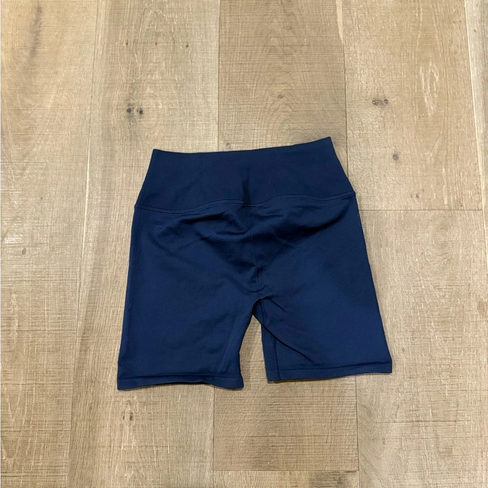 ALO Yoga Navy Blue Bike Shorts